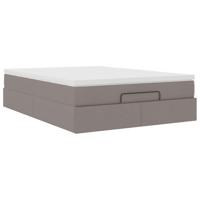 Ottoman bed met matras 140x200cm stof taupe - thumbnail