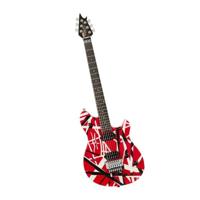 EVH Wolfgang Special Red with Black & White Stripes Satin elektrische gitaar met gigbag - thumbnail