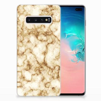 Samsung Galaxy S10 Plus | TPU | Siliconen hoesje | Marmer Goud