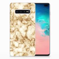 Samsung Galaxy S10 Plus | TPU | Siliconen hoesje | Marmer Goud - thumbnail