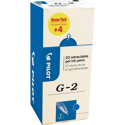 Pilot gelroller G-2 fijn, blauw, value pack met 16 + 4 stuks Pilot gelroller G-2 fijn, blauw, value pack met 16 + 4 stuks