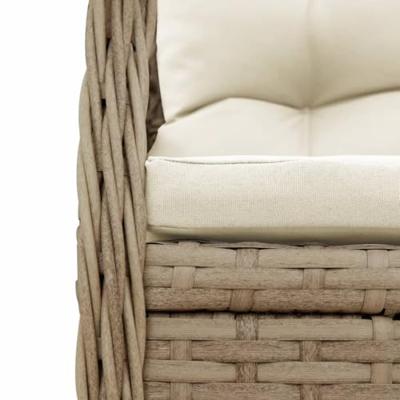 5-delige Tuinset met kussens poly rattan beige