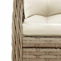 3-delige Tuinset met kussens poly rattan beige - thumbnail