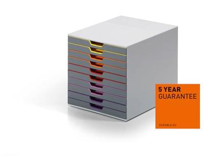 Durable VARICOLOR10 - 7610 761027 Ladebox Grijs DIN A4, DIN C4, Folio, Letter Aantal lades: 10