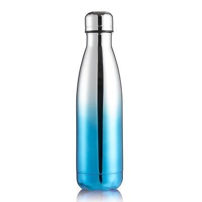 Thermische beker vacuüm kolf warmte waterfles draagbare roestvrijstalen sport ketel capaciteit: 500ml (zilver blauw)