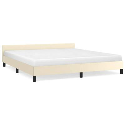 Bedframe met hoofdeinde zonder matras 180x200 cm crmekleurig Bedframe met hoofdeinde zonder matras 180x200 cm crmekleurig
