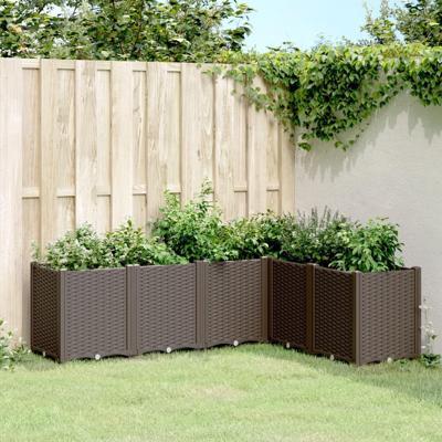 VidaXL Plantenbak 160x120x53 cm polypropeen bruin VidaXL Plantenbak 160x120x53 cm polypropeen bruin