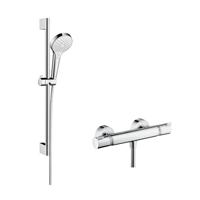 Hansgrohe Croma Select E Vario / Ecostat Comfort douchecombinatie 65 cm Wit-Chroom - thumbnail