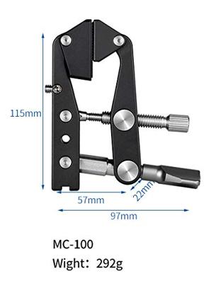 LEOFOTO MC-100 100mm zware klem alle metalen multifunctionele universele