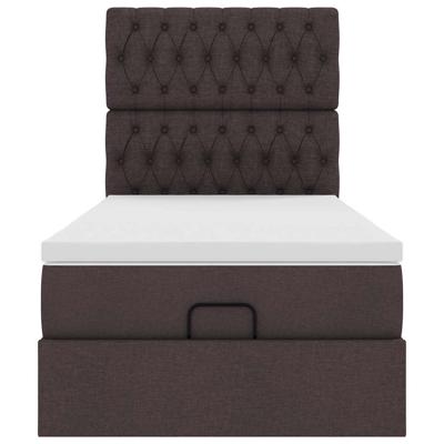 Bed met matras 90x200 cm stof donkerbruin