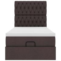 Bed met matras 90x200 cm stof donkerbruin - thumbnail