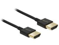 Delock 84786 HDMI-kabel HDMI Aansluitkabel HDMI-A-stekker, HDMI-A-stekker 0.50 m Zwart 4K UHD, Vergulde steekcontacten - thumbnail