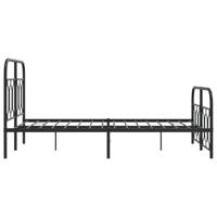 Bedframe met hoofd- en voeteneinde metaal zwart 120x190 cm - thumbnail