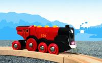 BRIO World - 33592 - Krachtige Red Stack-locomotief - Houten speelgoed - thumbnail