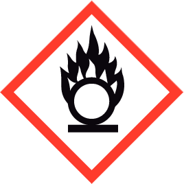 GHS 03 Oxiderende stoffen sticker Diverse Formaten - 5 x 5 cm, Aantal: 200 stuks