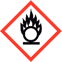 GHS 03 Oxiderende stoffen sticker Diverse Formaten - 5 x 5 cm, Aantal: 200 stuks - thumbnail