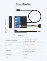 GRAUGEAR GMP02, G-MP02, 4 aansluitingen, 10 Gbit/s frontpaneel, 2 x USB-C + 2 x USB-A USB 3.2 Gen2 HUB, frontpaneel voor 3,5 inch schacht, USB 3.2 Gen2 Key A 20-pins header, metaal - thumbnail