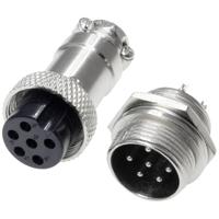 Pollin 453555 Ronde connector Bus, inbouw, Stekker Totaal aantal polen: 6 1 set(s) - thumbnail