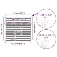 VidaXL Zebra rolgordijn 135x100 cm stofbreedte 130,9 cm lichtgrijs - thumbnail