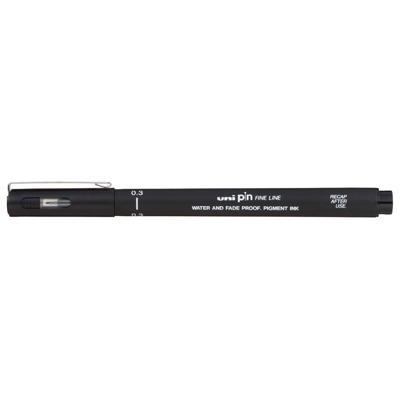 Fineliner uni-ball pin 0.3mm zwart | 12 stuks