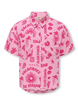 Kids ONLY zomer t-shirt S/S meisjes - fuchsia, roze paars - Kogzalina