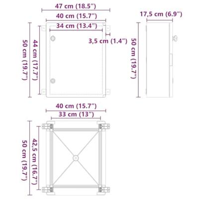 VidaXL Bedieningskast grijs 47 x 20 x 60 cm abs kunststof VidaXL Bedieningskast grijs 47 x 20 x 60 cm abs kunststof