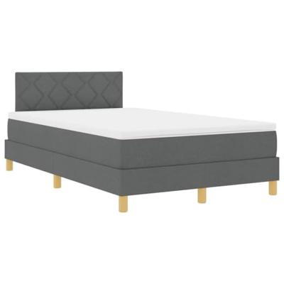 Boxspringbed met matras Donkergrijs 120 x 200 cm Stof