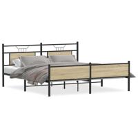 Bedframe zonder matras metaal sonoma eikenkleurig 160x200 cm - thumbnail