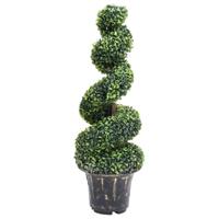 Kunstplant met pot buxus spiraal 100 cm groen - thumbnail