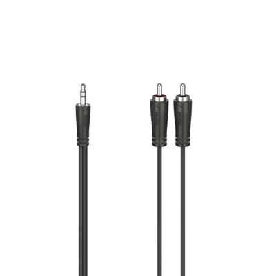 Hama AUDIOKABEL, 3,5-MM-JACK-STEKKER - 2 CINCH-STEKKER, STEREO, 1,5 M Audio kabel Zwart