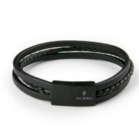 Paul McNeal MB0002BB Lederen Armband Lengte 21cm - thumbnail
