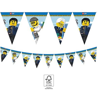 Globos Papieren vlaggenlijn fsc lego city, 3mtr.
