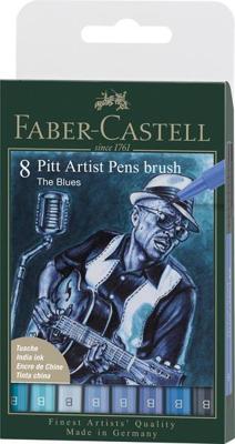 Faber Castell Tekenstift Pitt Artist Pen Brush - etui 8 stuks - Blues