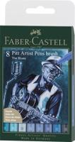Faber Castell Tekenstift Pitt Artist Pen Brush - etui 8 stuks - Blues - thumbnail