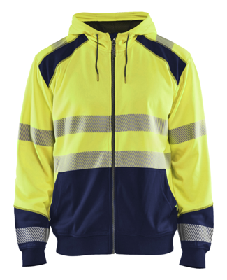 Blåkläder Hooded Sweatshirt High-Vis 35462528 | High-Vis Geel/Marineblauw | Maat M - 7330509609941