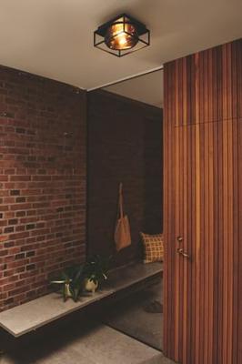 Enzo Plafondlamp | Griffin 2x E27 zwart smokey IP44 - 4803010 - thumbnail