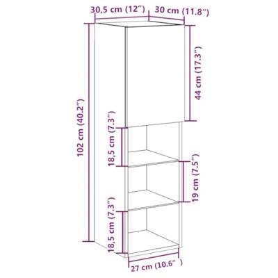 Tv-meubels met LED's 2 st 30,5x30x102 cm artisanaal eiken