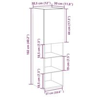 Tv-meubels met LED's 2 st 30,5x30x102 cm artisanaal eiken - thumbnail