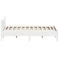 Bedframe zonder matras massief grenenhout wit 150x200 cm - thumbnail