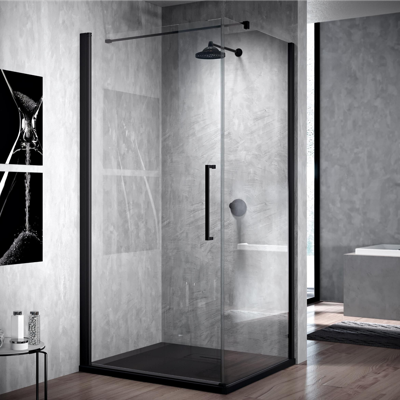 Douchedeur Draaibaar Novellini Young G+F Helder Glas 75 cm Mat Zwart Aluminium Profiel Novellini Douchedeur Draaibaar Novellini Young G+F Helder Glas 75 cm Mat Zwart Aluminium Profiel Novellini