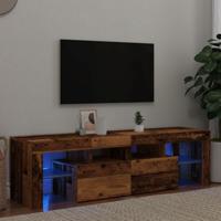 Tv-meubel met LED 140x36,5x40 cm bewerkt hout oud hout - thumbnail