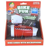 Johntoy Bike fun sirene/zwaailicht brandweer met microfoon - thumbnail