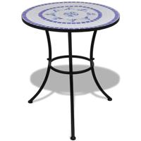Bistrotafel 60 cm mozaïek blauw en wit - thumbnail