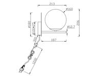 Trio MuurlampPure goud met wit glas - 202000108 - thumbnail