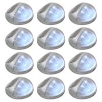 VidaXL Led-wandlampen solar rond zilver 12 st - thumbnail