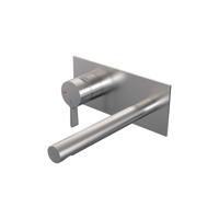 Brauer Brushed Edition Inbouw Wastafelmengkraan met Rechte Uitloop en Afdekplaat Model E2 RVS Geborsteld PVD - thumbnail