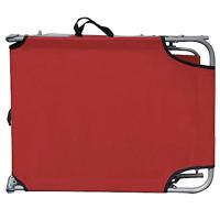 Ligbed inklapbaar met luifel staal en stof rood - thumbnail