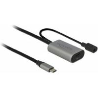 Delock USB-C-kabel USB-C stekker, USB-C bus 5.00 m Zwart, Grijs 85392 - thumbnail