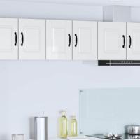 Keukenkast 2 pcs Hoogglans wit 30 x 31 x 40 cm Bewerkt hout - thumbnail
