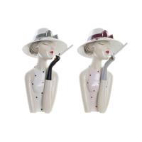 Decoratieve figuren DKD Home Decor 18,5 x 15 x 31 cm Vrouw Roze Wit (2 Stuks) - thumbnail